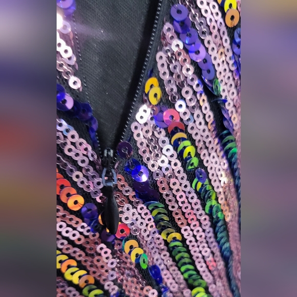 Cut Out Slit Back Halter Neck Sequin Bodycon Dress Sparkling Size Medium - Picture 7 of 10